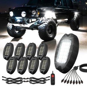 Metal LED Rock Lights for Offroad Vehicles - 8 Pods