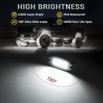 Metal LED Rock Lights for Offroad Vehicles - 8 Pods