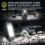 Metal LED Rock Lights for Offroad Vehicles - 8 Pods
