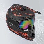 Yesmotor Youth Full Face ATV Helmet Set (Red)