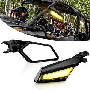 Adjustable UTV Side Mirrors with LED Turn Signals
