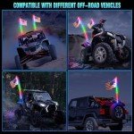 2PCS 3FT RGB Whip Lights for UTVs