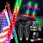 RGB LED Whip Lights with Remote Control - 2PCS