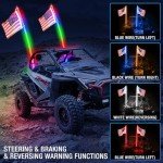 2PCS 3FT RGB Whip Lights for UTVs