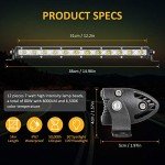 Zmoon 12in Waterproof LED Light Bar for ATVs
