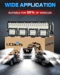 LEDKITO 12" Light Bar & 4" Pod Light Set