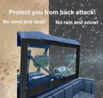 QYMOTO Polaris Ranger Full Size 570 Rear Windshield,Soft Canvas Rear Window Dust Panel for Ranger 500 570 700 Rear Window Round Bar ROPS (2 Seaters & Crew)