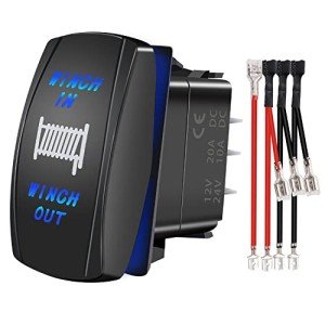 7 Pin Winch Rocker Switch with Blue LED