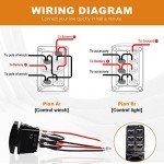 7 Pin Winch Rocker Switch with Blue LED