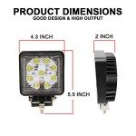 10-Pack 27W Square Off-Road LED Work Lights