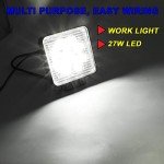 10-Pack 27W Square Off-Road LED Work Lights