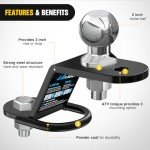 Nilight ATV/UTV 3-Way Hitch Adapter with Balls