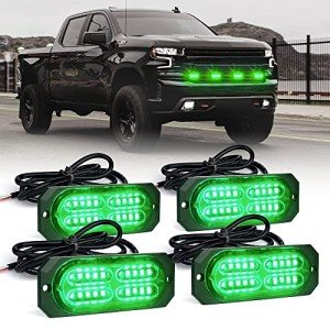 Green LED Flush Mount Emergency Strobe Light Kit