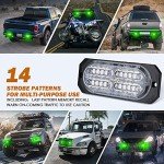 Green LED Flush Mount Emergency Strobe Light Kit