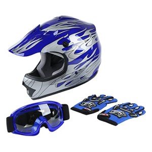 Youth Motocross ATV Helmet with Goggles & Gloves