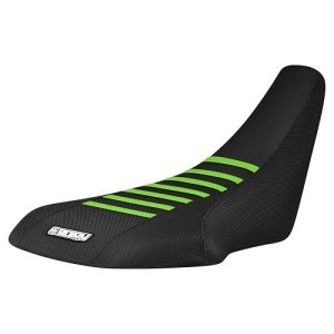 Kawasaki KFX 400 Seat Cover - All Black/Green Ribs