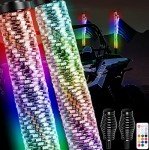 Upgraded 3FT RGB Whip Lights with Remote (2 Pack)