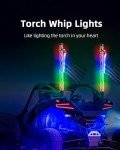 Upgraded 3FT RGB Whip Lights with Remote (2 Pack)