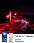 Upgraded 3FT RGB Whip Lights with Remote (2 Pack)