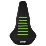 Kawasaki KFX 400 Seat Cover - All Black/Green Ribs