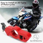 Red Motorcycle Handlebar Lock with 2 Keys