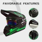 TIANDU Full Face DOT Approved ATV Helmet Set