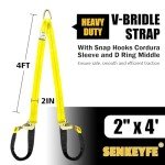 SENKEYFE 2" x 4' Axle V-Bridle Tow Strap