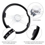 18" Truck Steering Wheel - Solid Wood & Chrome