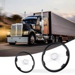 18" Truck Steering Wheel - Solid Wood & Chrome