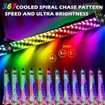 4FT RGB LED Whip Lights with Remote Control