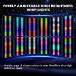 4FT RGB LED Whip Lights with Remote Control