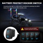 4FT RGB LED Whip Lights with Remote Control