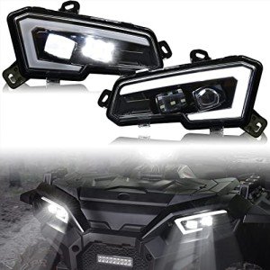 Polaris Sportsman LED Headlight Assembly with Halo Rings