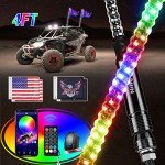 Nilight 4FT RGB LED Whip Lights with Remote