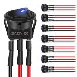 Nilight 8PCS LED Rocker Switch Set for 12V Vehicles