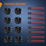 Nilight 8PCS LED Rocker Switch Set for 12V Vehicles