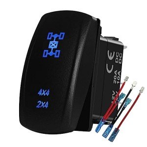 Blue LED 4X4 Rocker Switch with Jumper Wires