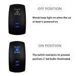 Blue LED 4X4 Rocker Switch with Jumper Wires