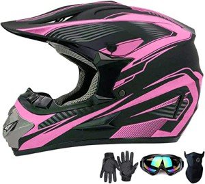 Kids Full Face ATV Motocross Helmet Set - Pink