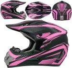 Kids Full Face ATV Motocross Helmet Set - Pink