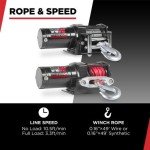 Warrior Ninja 2000 lbs 12V ATV/UTV Winch