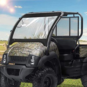 KEMIMOTO Clear Fold-Up Windshield for Kawasaki Mule