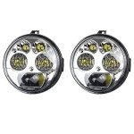 CPOWACE Chrome LED Headlights for Kawasaki ATVs
