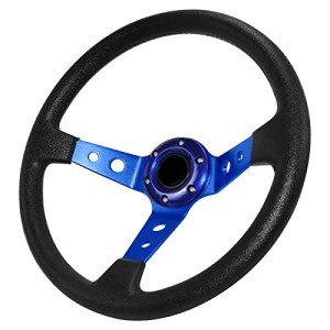 QYMOPAY Blue Racing Steering Wheel with Horn