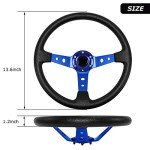 QYMOPAY Blue Racing Steering Wheel with Horn