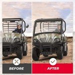 KEMIMOTO Clear Fold-Up Windshield for Kawasaki Mule
