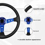 QYMOPAY Blue Racing Steering Wheel with Horn