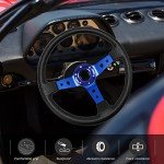 QYMOPAY Blue Racing Steering Wheel with Horn