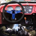 QYMOPAY Blue Racing Steering Wheel with Horn