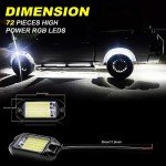 Nicoko 4Pods 72W Bright White Offroad Rock Lights